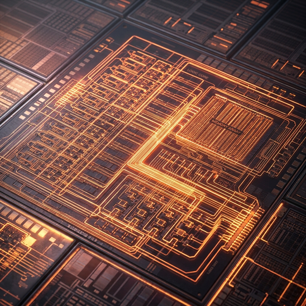 VLSI Digital Semiconductor Microchip Design Layout